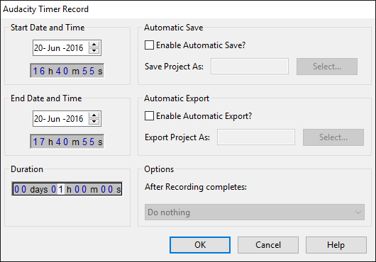 timeline actions disabled during recording audacity